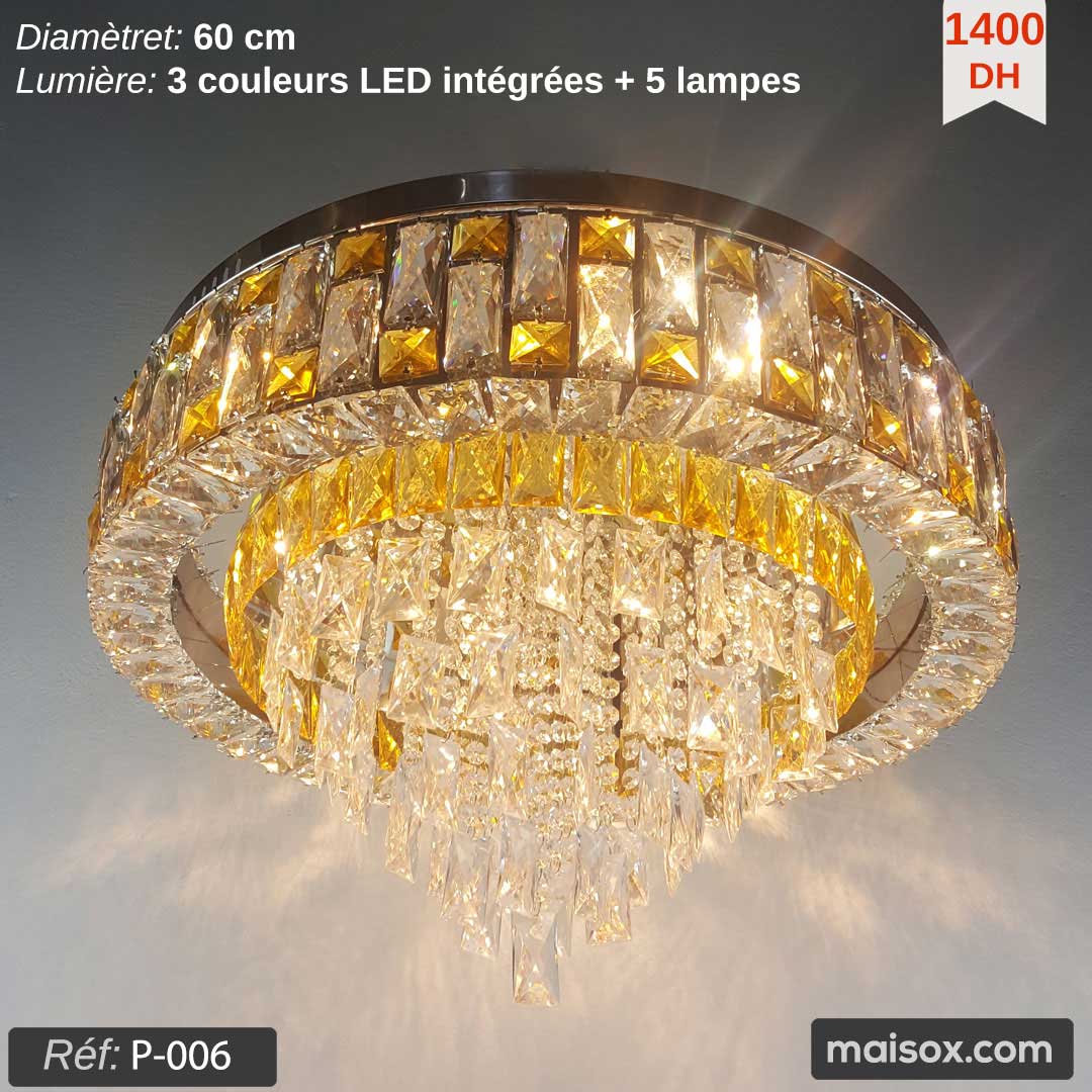 Lustre Plafonnier LED 50cm / 60cm avec télécommande - Maisox Maroc
